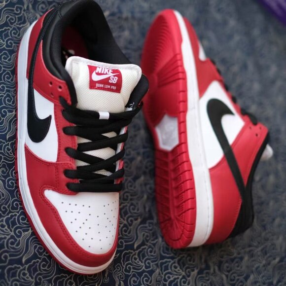Nike SB Dunk Low Pro "Red White Black" • New With Box • [Size] - Picture 3 of 5